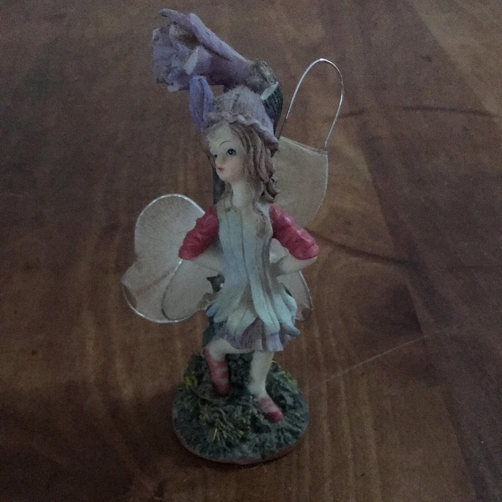Porcelain Fairy Figurine in Pink, White and Lavender